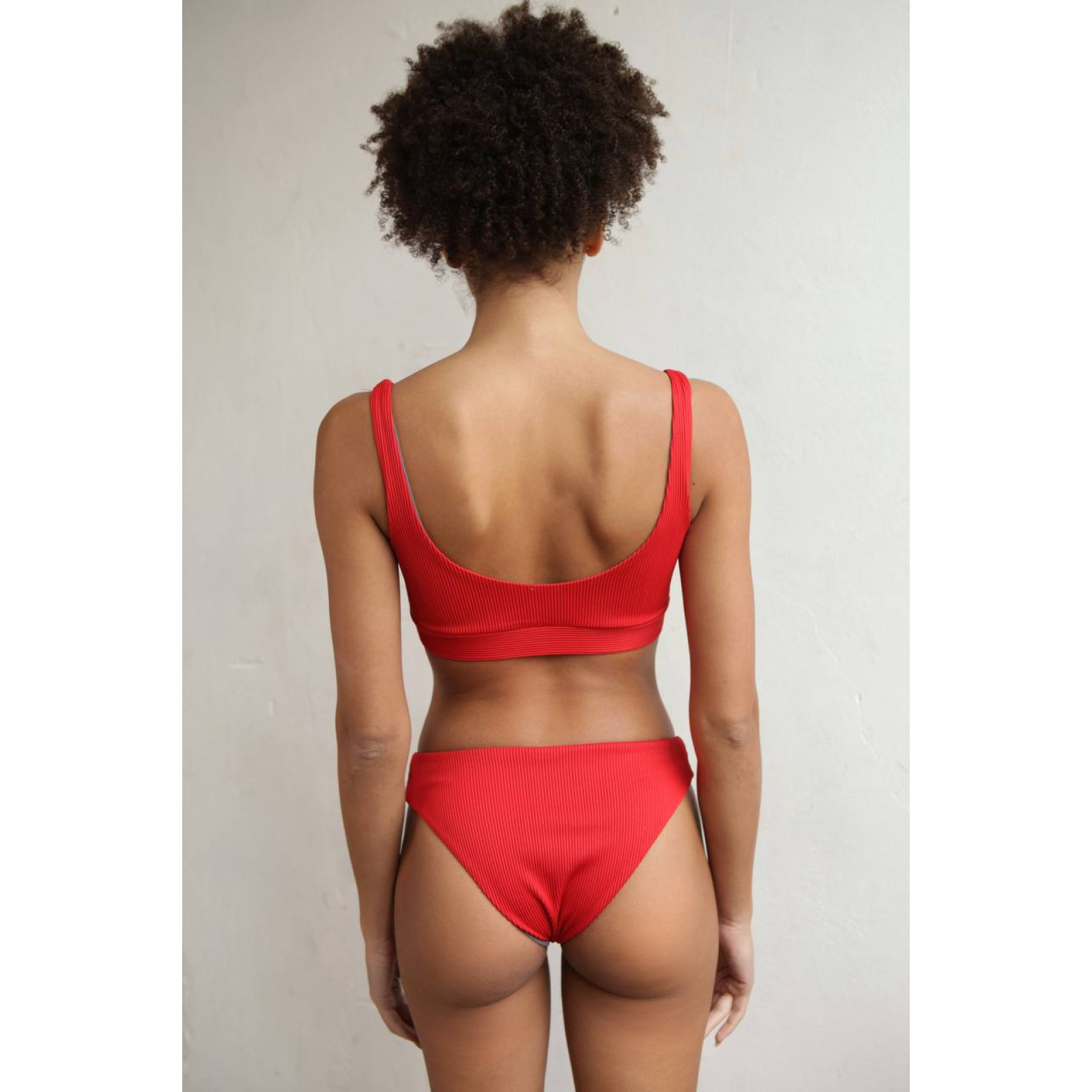 Swimsuit in a hem tenero Red