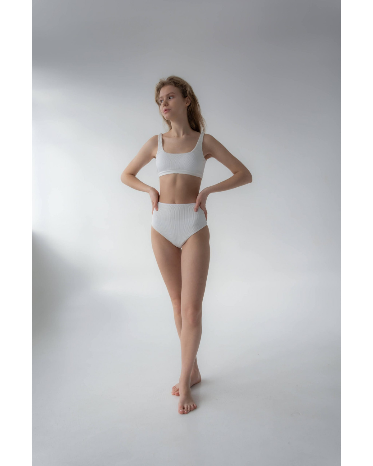 Swimsuit in tenero hem white