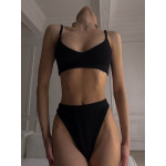 Knitted underwear with cups black