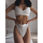 White knitted underwear with cups