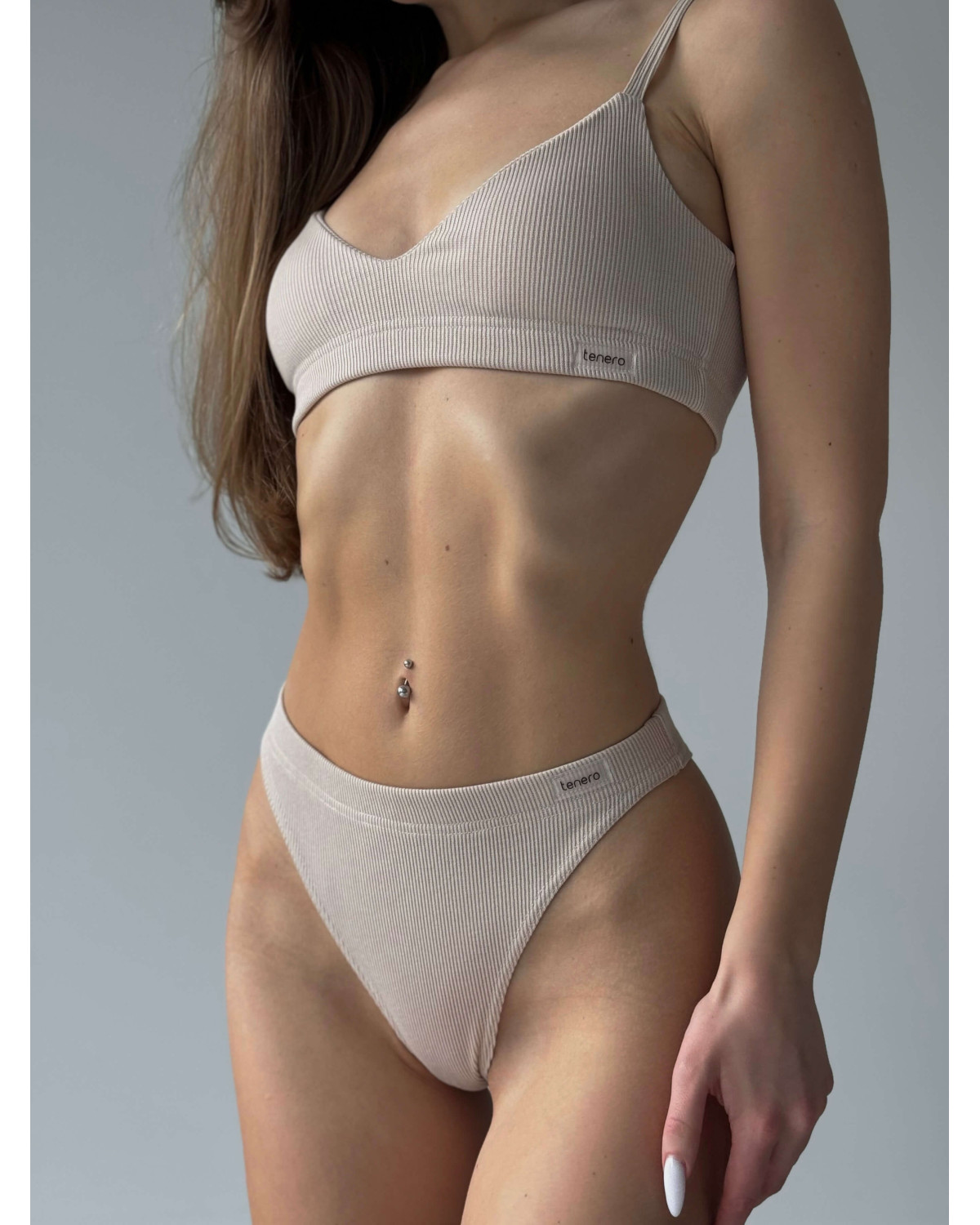 Knitted underwear with cups Beige