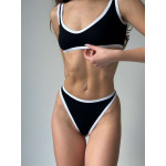Ribbed set with edging black