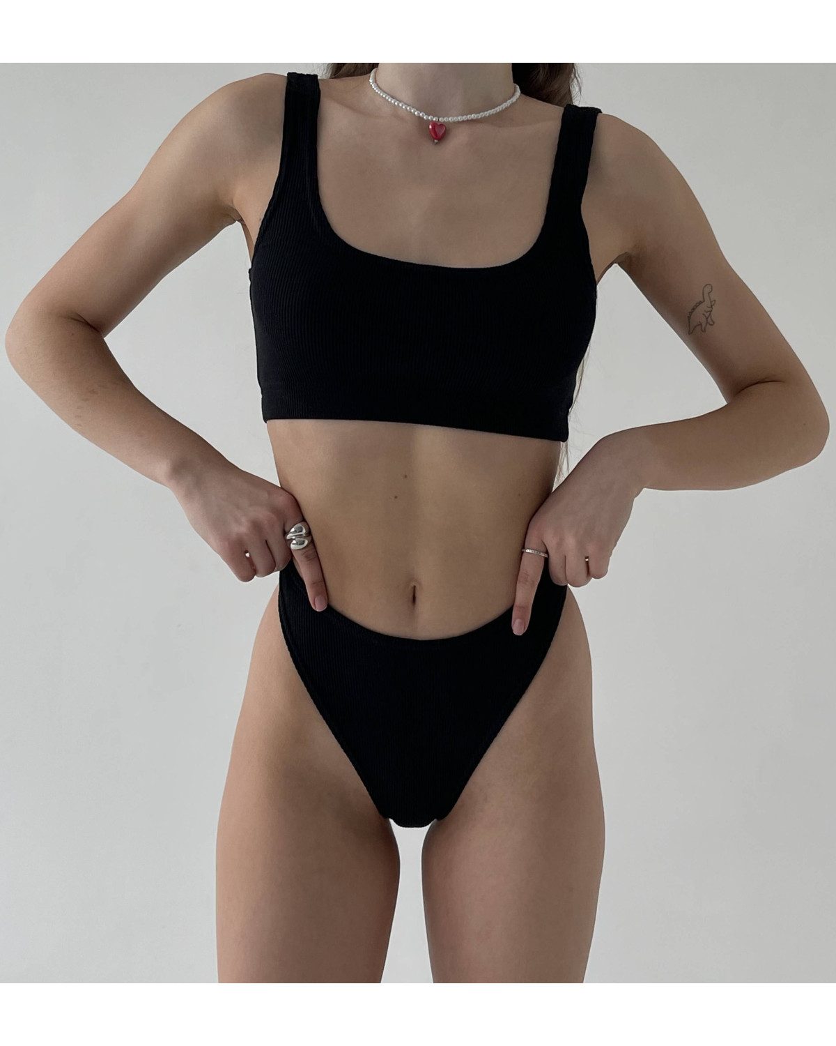 Knitted linen Black