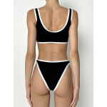 Ribbed set with edging black