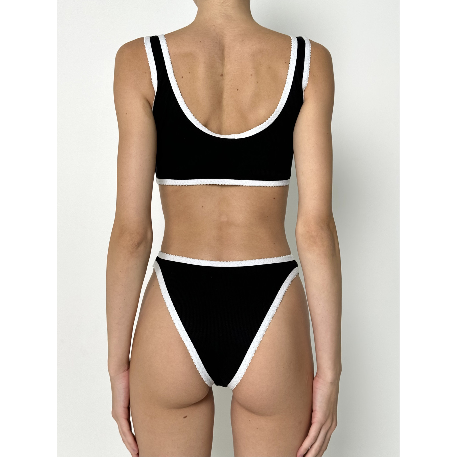 Ribbed set with edging black